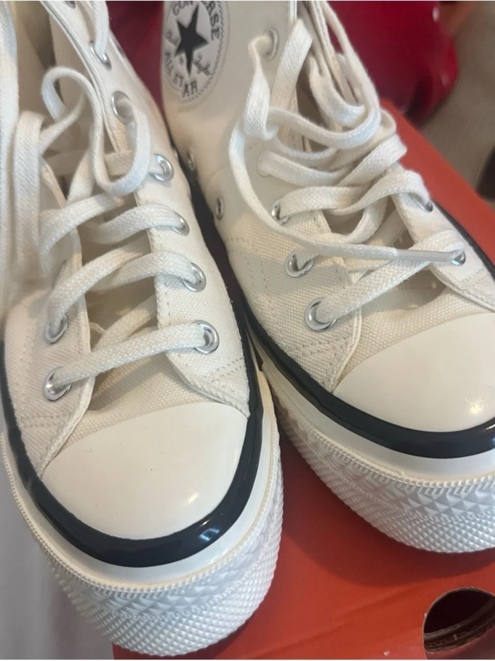 Converse Chuck Taylor All Star High Top Platform Sneakers - Cream/Off-White - Picture 2 of 6